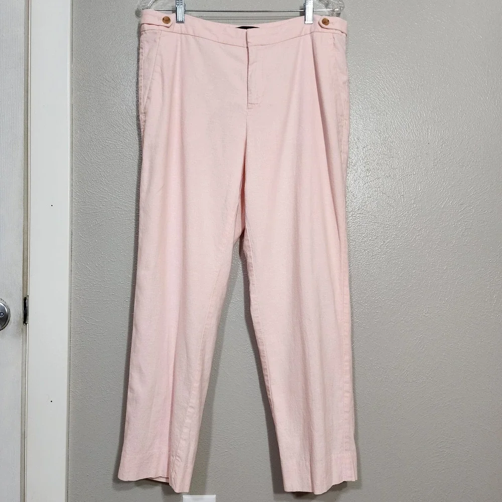 Banana Republic Pants Women's Size 12 Avery Pink Blush Linen Blend